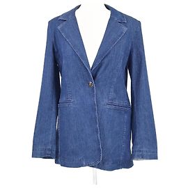 Marella Blazer aus blauer Denim mit einem Knopf