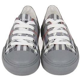 Autre Marque Zapatillas bajas de tela de cuadros vintage gris Burberry Kids