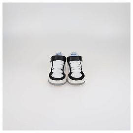 Autre Marque Tênis de couro preto/branco com tira Versace Kids
