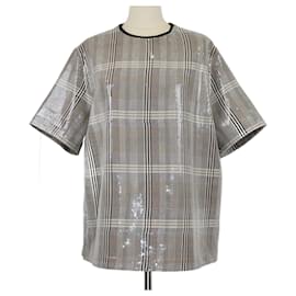 Beige karierter Polyester-Pailletten-Top von 3.1 Phillip Lim