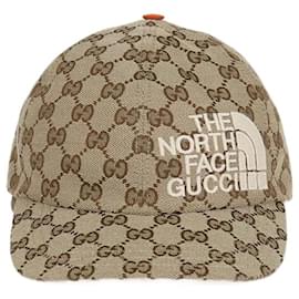 Autre Marque Cappellino da baseball in tela GG beige Gucci x The North Face