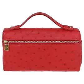 Pochette Loro Piana in struzzo rosso Extra L19