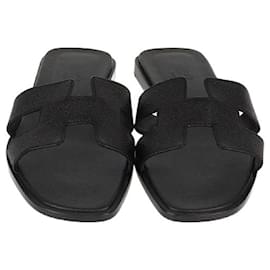 Sandali Oran in pelle Epsom nera di Hermès