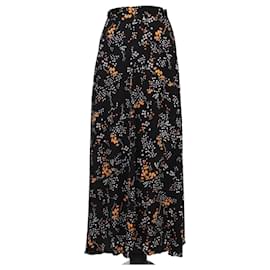 Gonna midi Judith Spark in viscosa con stampa floreale multicolore nera di Zadig & Voltaire