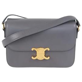Borsa a Spalla Classique Triomphe in Pelle Grigia Celine - Céline