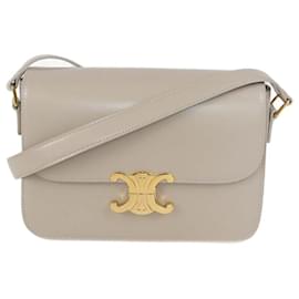 Borsa a Spalla Classique Triomphe in Pelle Beige Celine - Céline