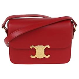 Borsa a Spalla Teen Triomphe in Pelle Rossa Celine - Céline
