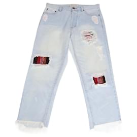 Johanna Ortiz Blue Washed Denim Sequin Taxco De Alarcon Jeans