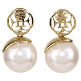 Orecchini a goccia in perla finta dorata CH Carolina Herrera - Autre Marque