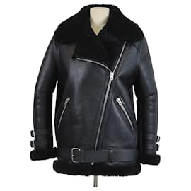 Giacca oversized Velocite in pelle nera di Acne Studio