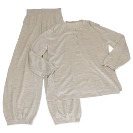 Conjunto de túnica y pantalones de mezcla de cachemira y seda Demy Brown de Loro Piana