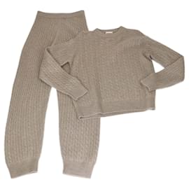 Set aus leichtem Kaffeefarbenem Kaschmir-Pullover und Hose von 12 Storeez - Autre Marque