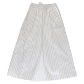 Pantalones de pierna ancha de algodón a rayas blancas Mackintosh Terregles