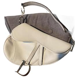 Sac Dior Saddle en cuir blanc