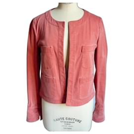 CHANEL Giacca Corto in Jeans Corallo Taglia 40 Ottime Condizioni - Chanel
