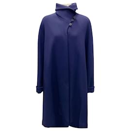 Giorgio Armani Le Collezioni Vintage Indigo Wollmantel in Mittellänge
