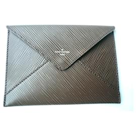 LOUIS VUITTON Pochette de cuero Epi MARRÓN NUEVA