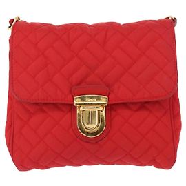 Prada Pushlock Chain Flap Quilted Tessuto Small