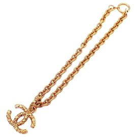 Chanel Vintage CC Logo Kettenanhänger vergoldet