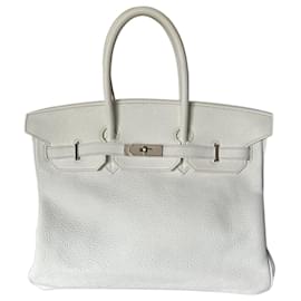 Borsa Hermès Birkin 35 in pelle Togo bianca