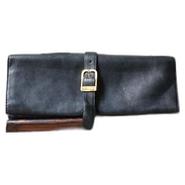 Gucci Custodia da viaggio per gioielli in pelle blu navy