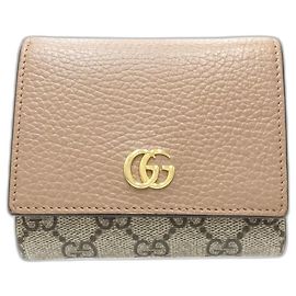 Portafoglio bi-fold Double G GUCCI in beige