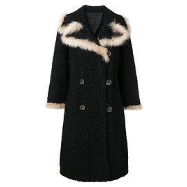 Autre Marque Manteau en fourrure de persan et de renard noir A.N.G.E.L.O. Vintage Cult