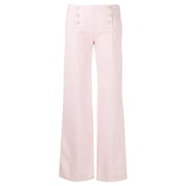 Jeans in denim rosa a gamba larga Chanel - Anni 2000