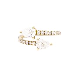 Autre Marque Anello incrociato, oro giallo, diamanti a forma di pera e brillanti.