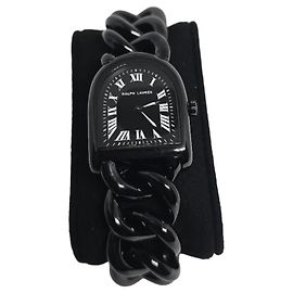 Ralph Lauren Piccolo Staffa in Acciaio Cinturino Nero