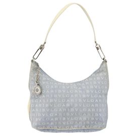 Bulgari Bolso de Hombro Bvlgari Logomania de Lona con Cuero