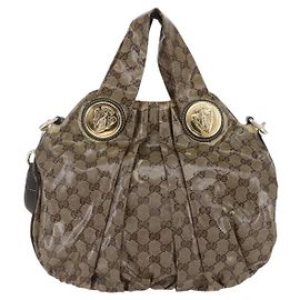 Borsa a mano convertibile Gucci Hysteria in tela rivestita GG grande