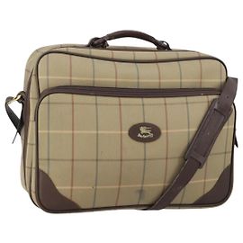 Autre Marque Bolso de mano de lona Burberrys Nova Check 2 vías oro beige Auth ep11376