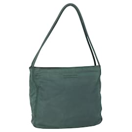 Borsa Tote Prada in nylon verde argento Auth BA7499