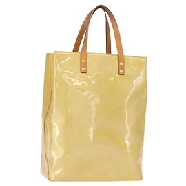LOUIS VUITTON Monogram Vernis Reade MM Sac à main Beige M91141 LV Auth BA7440