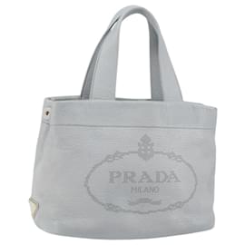 PRADA Kleine Tote Tasche Aus Gestanztem Leder Grau Gold Auth bs30580 - Prada