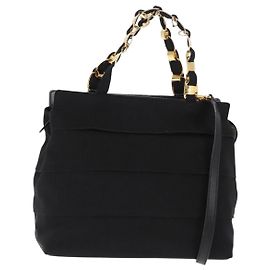 Borsa Vala in tela 2 in 1 nera Auth BA6795 di Salvatore Ferragamo