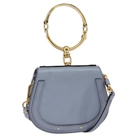 Bolsa de mão Chloe Nile em couro 2 em 1 azul claro dourado Auth 142867 - Chloé