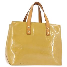 LOUIS VUITTON Monogram Vernis Reade PM Bolso de Mano Beige M91334 LV Auth BA6262