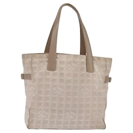 CHANEL Nuova Borsa Tote da Viaggio Nylon Beige Oro CC Auth 143978
