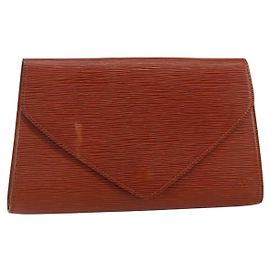 LOUIS VUITTON Epi Art Deco Clutch Tasche Braun M52633 LV Auth 143109