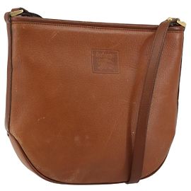 Autre Marque Borsa a Spalla Burberrys in Pelle Marrone Oro Auth hk3089