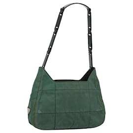 PRADA Borsa a Spalla Trapuntata in Nylon con Catena Verde Auth mr1504