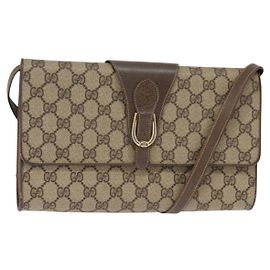 Gucci Borsa a spalla GG Supreme PVC Beige Oro 94 02 050 Auth 146260