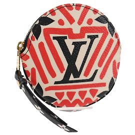 LOUIS VUITTON Monogram Crafty Round Coin Purse Red M69505 LV Auth 130673M