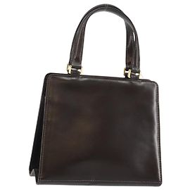 FENDI Handtasche aus braunem Leder mit Gold Auth gh869