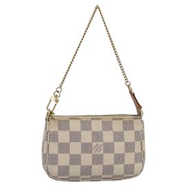 LOUIS VUITTON Mini Pochette Accessoires Damier Azur N63005 Auth LV 144622