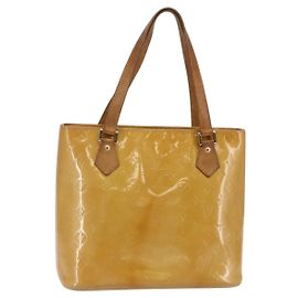 LOUIS VUITTON Borsa a Mano Monogram Vernis Houston Beige M91004 LV Auth BA6703
