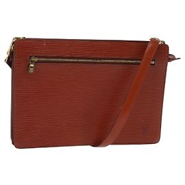 LOUIS VUITTON Clutch Angian Epi Marrone M52113 LV Auth 144944