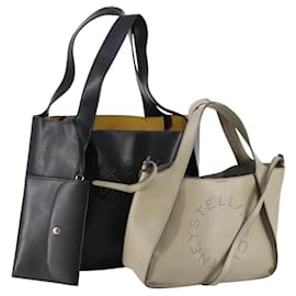 Borsa Tote in pelle Stella McCartney 2 pezzi Nero Beige Auth gh1004 - Autre Marque